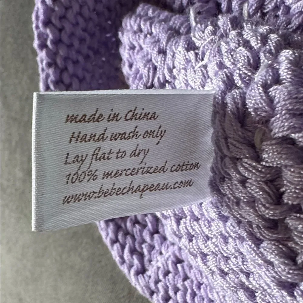 Bebe Chapeau Baby Girls Lilac Hat Daisy on Top 100% Cotton 0-6 months NEW